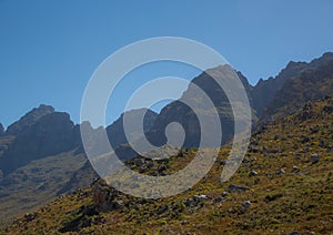 Landscape of the Western Cape along the Route 62 in South Africa