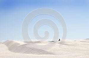 Landscape of white sand dunes