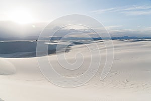 Landscape at White Sands National Monument in Alamogordo, New Mexico.