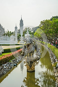 A landscape of White Temple in Chiang Rai, Thailand.