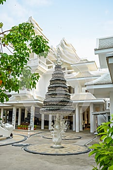 A landscape of White Temple in Chiang Rai, Thailand.