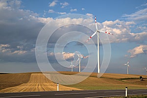 Landscape with wind mill farm