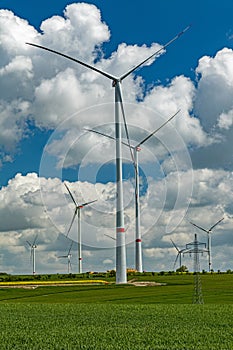 Landscape with wind turbine park