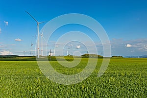 Landscape with wind turbine park