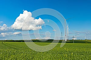 Landscape with wind turbine park