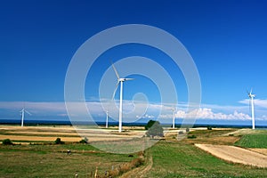 Landscape with wind turbines