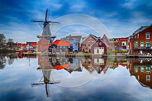 Landscape with the windmill, Haarlem, Holland