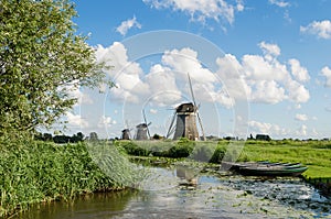 Landscape with windmills in Holland