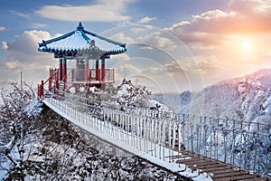 Landscape in winter,Guemosan in korea.