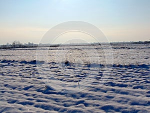Landscape in winter in Maramures