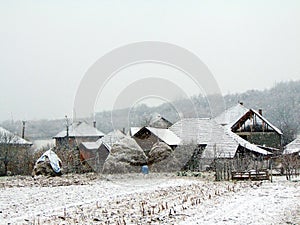 Landscape in winter in Maramures county