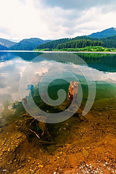 Landscape withb beautiful lake  , Bolboci  , Romania