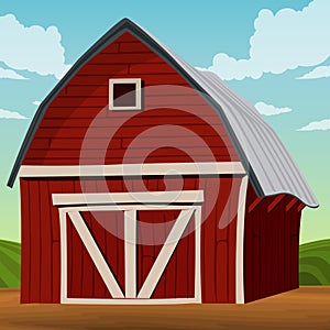 Landscape wooden barn