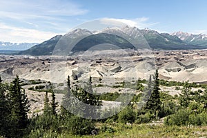 Landscape of Wrangell-St. Elias National Park in Alaska