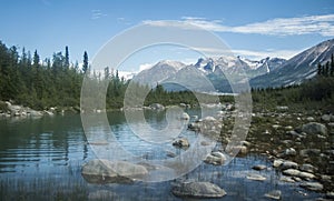 Landscape of Wrangell-St. Elias National Park in Alaska