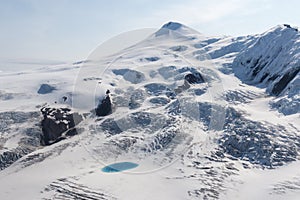 Landscape of Wrangell-St. Elias National Park in Alaska