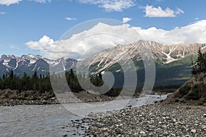 Landscape of Wrangell-St. Elias National Park in Alaska