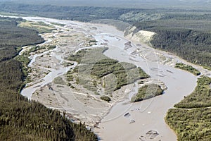 Landscape of Wrangell-St. Elias National Park in Alaska