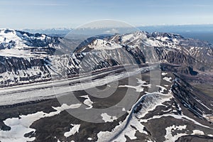 Landscape of Wrangell-St. Elias National Park in Alaska