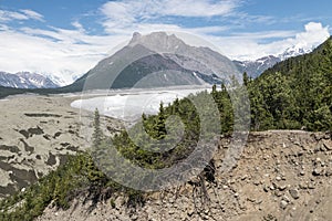 Landscape of Wrangell-St. Elias National Park in Alaska