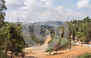 A landscape of Yad Vashem in Jerusalem in Israel