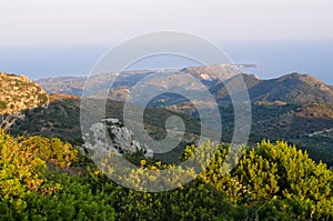 Landscape of Zakynthos mountains from Skopos hill, Greece