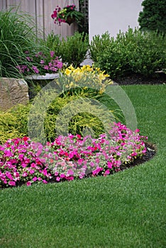 Landscaped flower garden