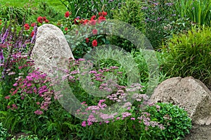 Landscaped flower garden
