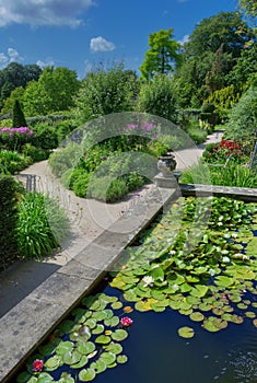 Landscaped garden and pond