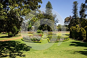 Landscaped Gardens with flower beds at Government House residence in Perth