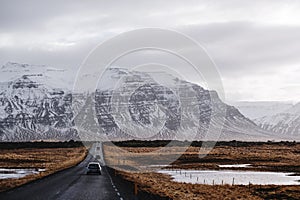 Landscaped, roadtrip on the countryside rode in Iceland