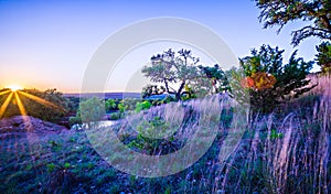 Landscapes around willow city loop texas at sunset photo