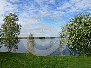 Landscapes of the Bayou of lake Ladoga near Kizhi island