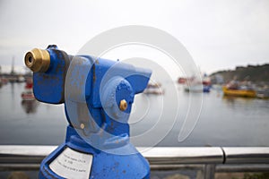 Landscapes of boats and the surroundings of the port of San Antonio, Chile photo