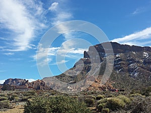 landscapes of Canadas del Teide in winter