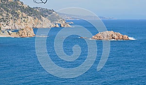 Landscapes of the coasts in Tossa in Gerona