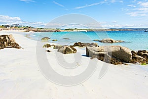 Landscapes of Ireland. White sand of roundstone,  Connemara in Galway county