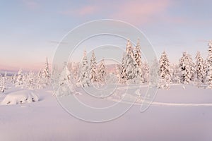 Landscapes in Lapland near Sirkka, Finland