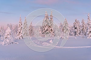 Landscapes in Lapland near Sirkka, Finland