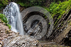 Landscapes of the mountains and Mountain river and natural green forest.