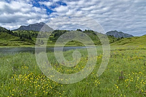 Landscapes near Kalbelesee, Hochtann Mountain Pass, Warth, Vorarlberg, Austria