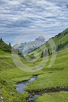 Landscapes near Kalbelesee, Hochtann Mountain Pass, Warth, Vorarlberg, Austria