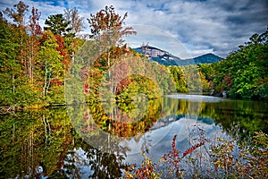 landscapes near lake jocassee and table rock mountain south carolina