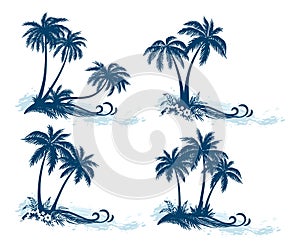 Landscapes, Palm Trees Silhouettes