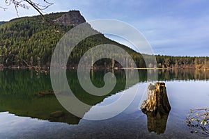 The  landscapes of Rattlesnake Lake in Spring.