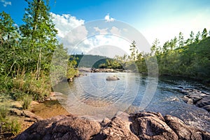 Landscapes of Rio on Pools in the Mountain Pine Ridge Forest Reserve in Belize