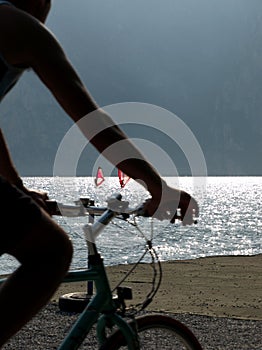 Landscapes series - cycle on garda lake photo