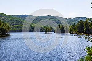 Landscapes of Siberian lakes. Lake Tagasuk. Krasnoyarsk Territory, Russia