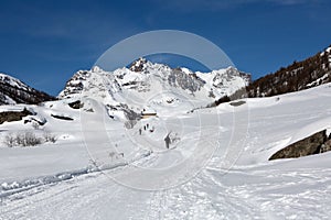 Landscapes of snow in the mountains of Nevache - Hautes-Alpes