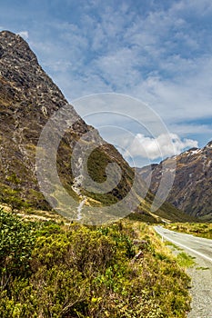 Landscapes of the South Island. Highway from Te Anau to Fiordland. New Zealand